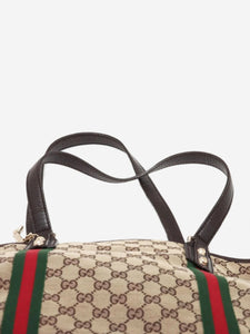 Gucci Brown GG canvas and leather tote bag