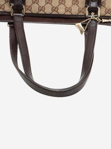 Gucci Brown GG canvas and leather tote bag