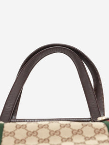 Gucci Brown GG canvas and leather tote bag