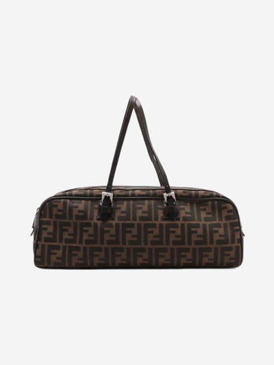 Brown Zucchino canvas and leather canvas bag Top Handle Bags Fendi 