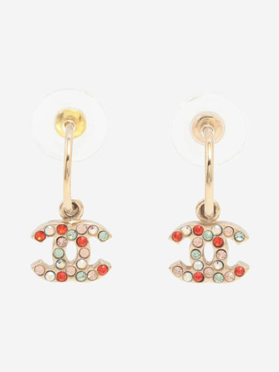 Gold CC rhinestone earrings Earrings Chanel 