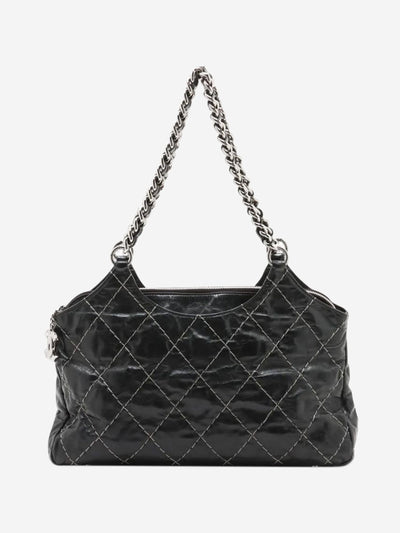 Black 2009 Wild Stitch lambskin chain tote bag Shoulder bags Chanel 