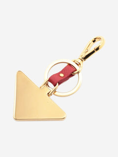 Red Saffiano leather logo keychain Keyrings Prada 