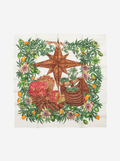 White Passiflores silk scarf Scarves Hermes 