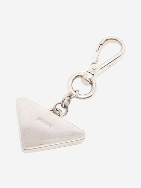Silver Saffiano and metal keychain alternate image