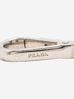 Silver Saffiano and metal keychain Keyrings Prada 
