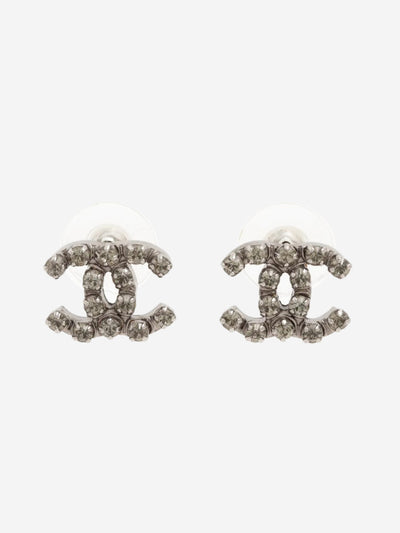 Silver Coco Mark 10C rhinestone earrings Earrings Chanel 