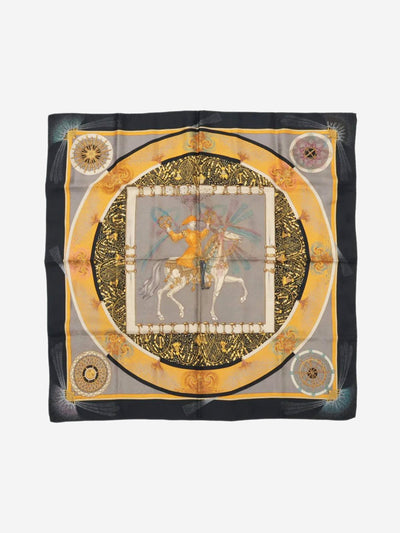 Black Feux D'Artifice silk scarf Scarves Hermes 