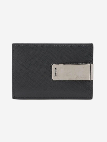 Black Saffiano leather card case alternate image