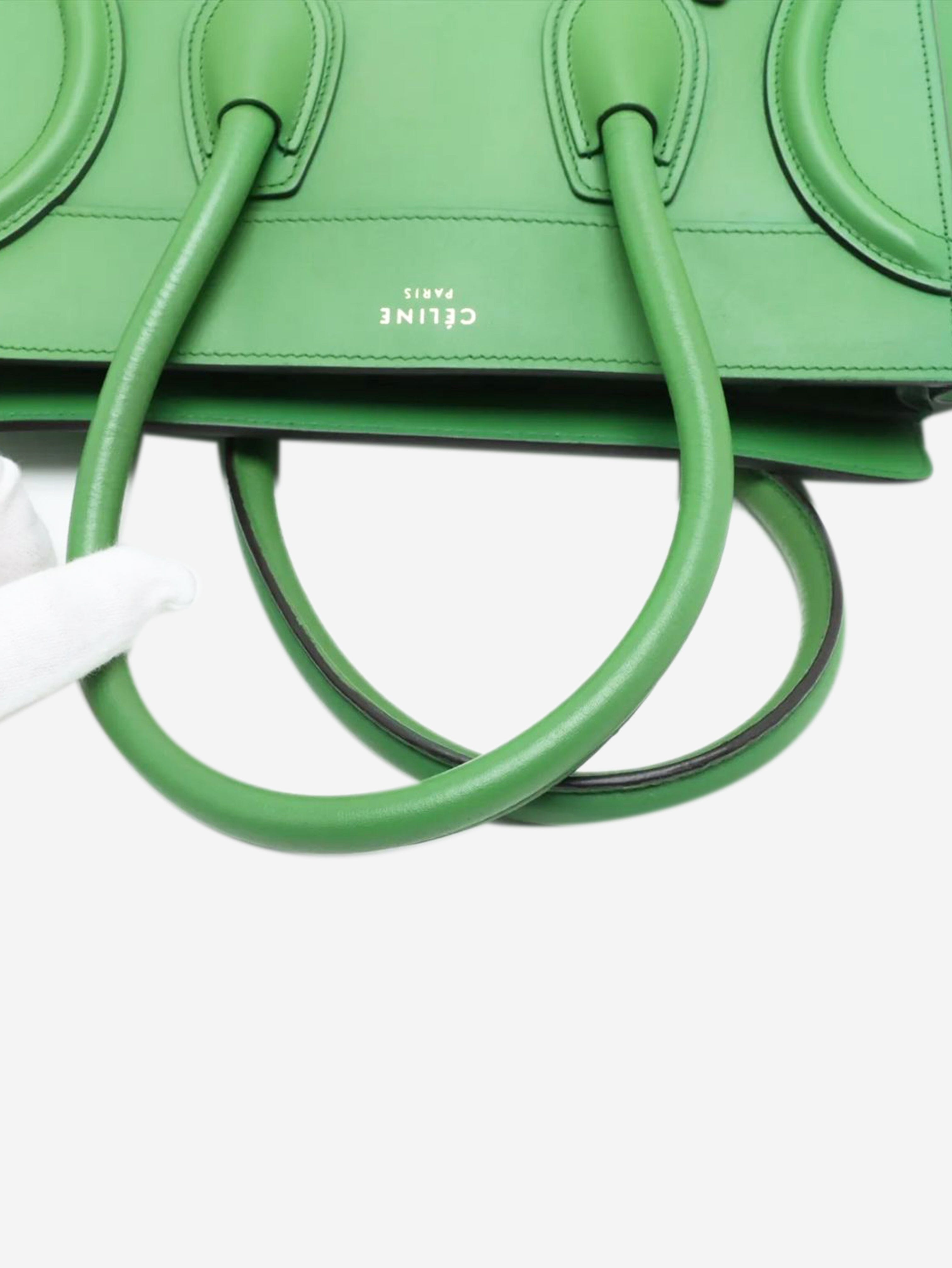 Green Micro Luggage bag Top Handle Bags Celine 
