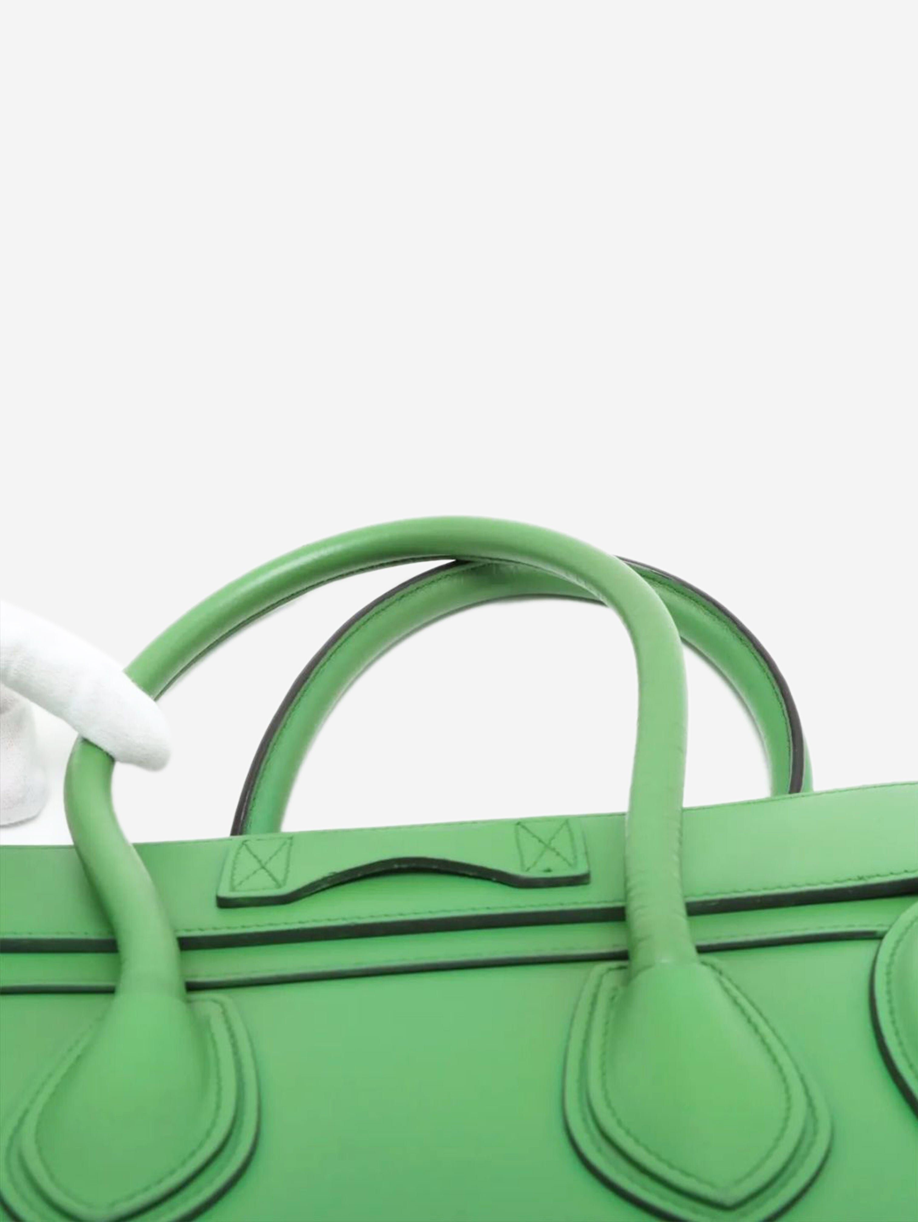 Green Micro Luggage bag Top Handle Bags Celine 