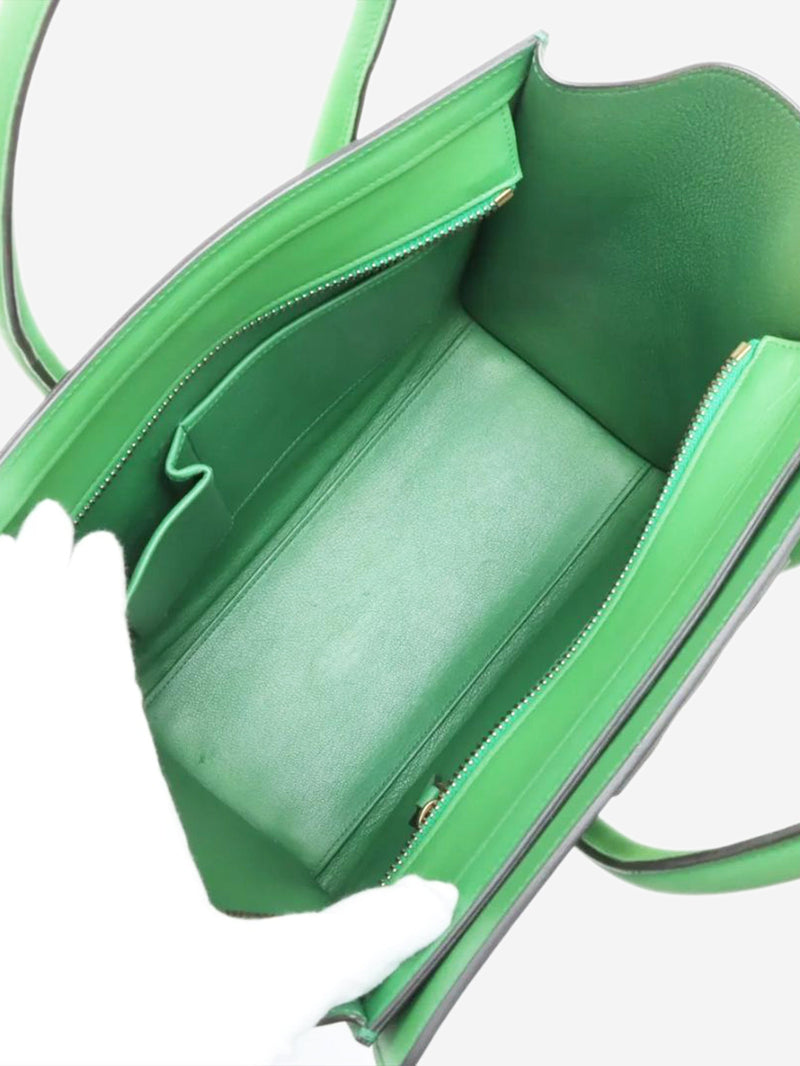Green Micro Luggage bag Top Handle Bags Celine 