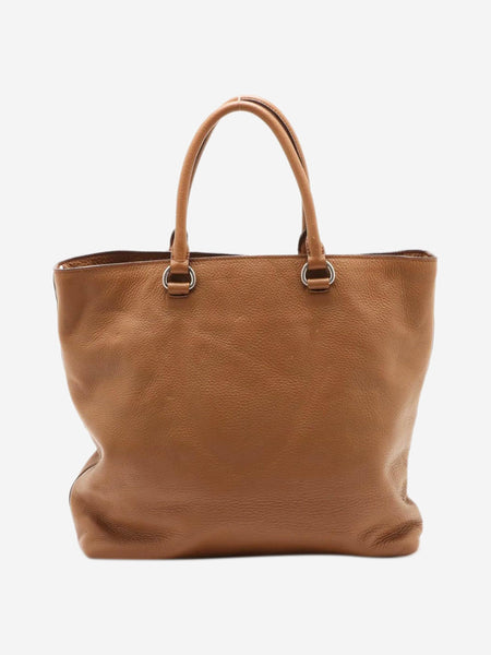 Brown Vitello Daino leather 2way bag alternate image