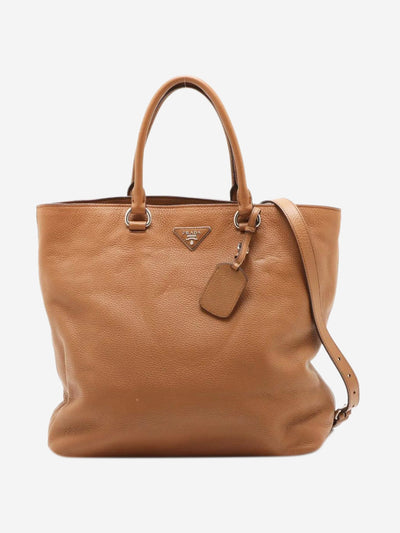 Brown Vitello Daino leather 2way bag Shoulder bags Prada 