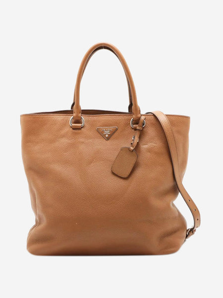 Brown Vitello Daino leather 2way bag product image