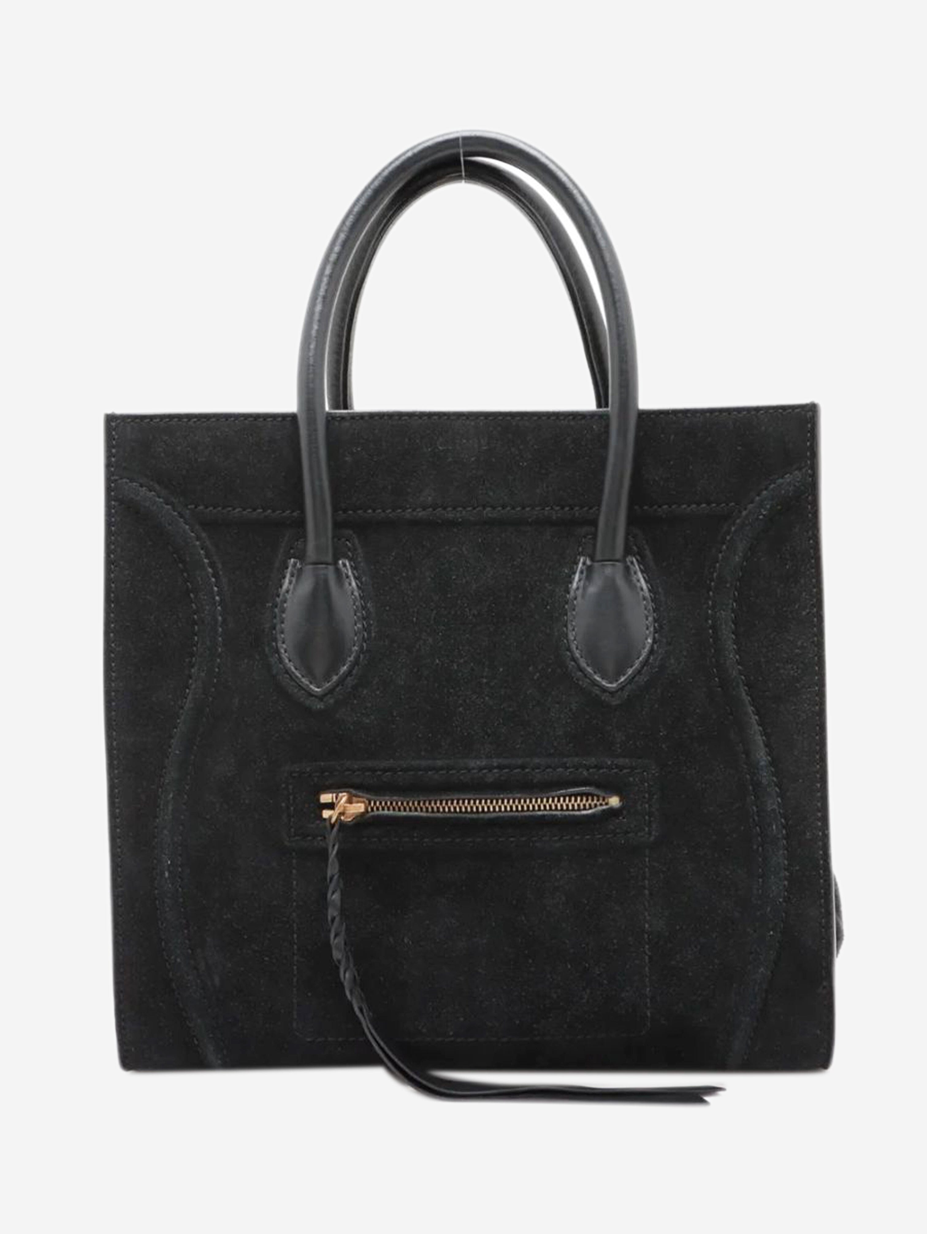 Black suede Phantom luggage tote Tote Bags Celine 