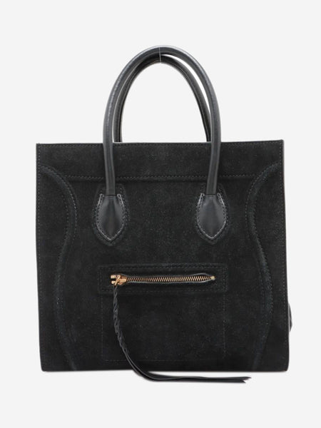 Black suede Phantom luggage tote product image