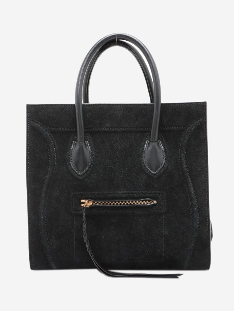 Black suede Phantom luggage tote Tote Bags Celine 