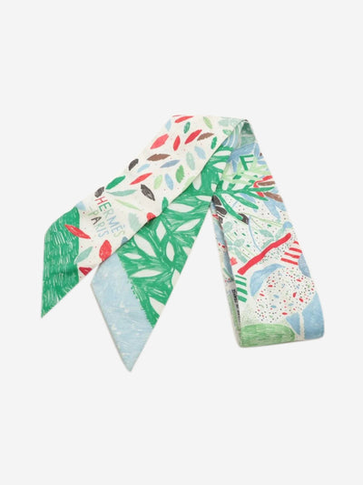 Green silk twilly Scarves Hermes 