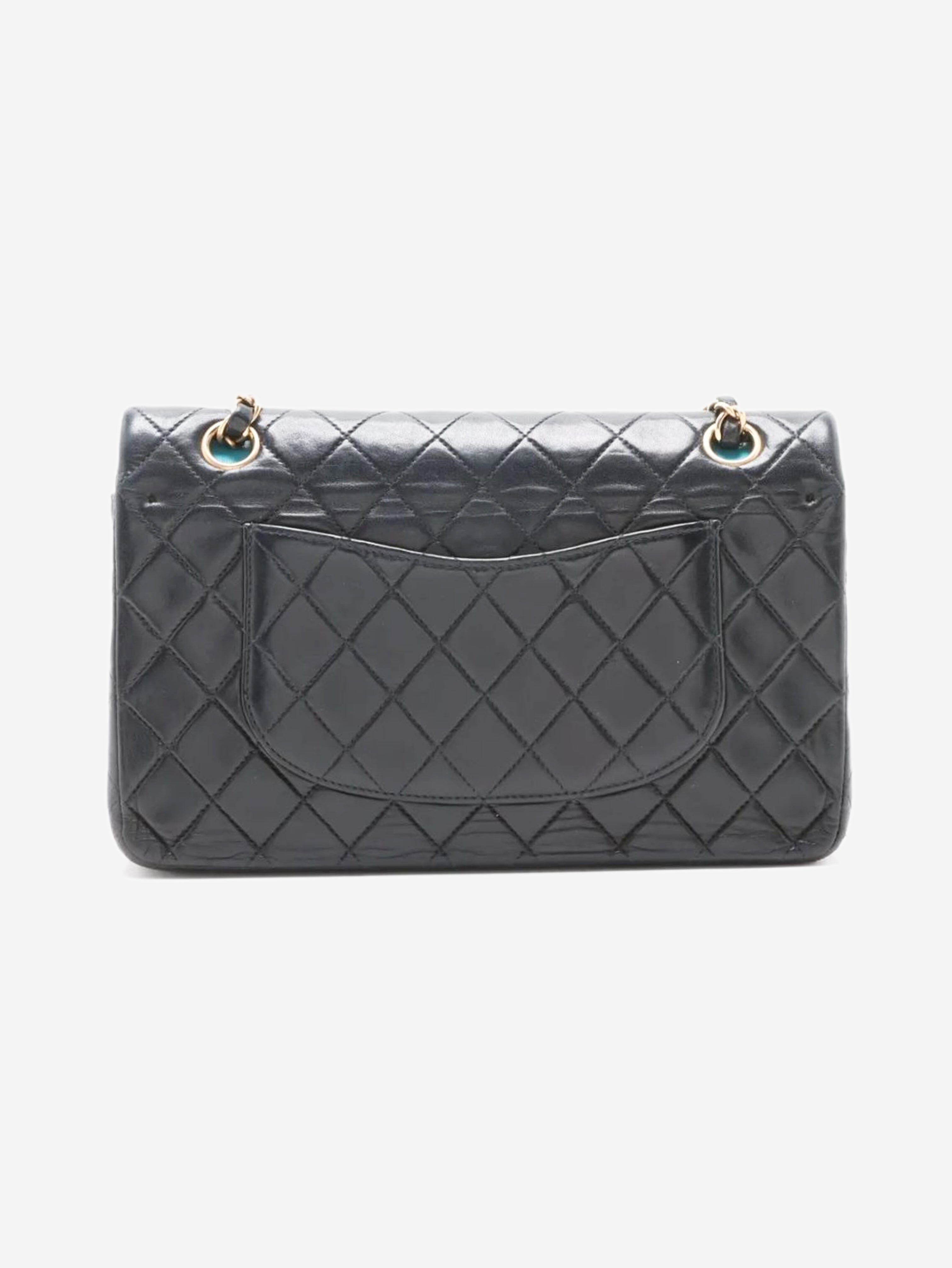 Black 2002 medium lambskin Classic Double Flap bag Shoulder bags Chanel 