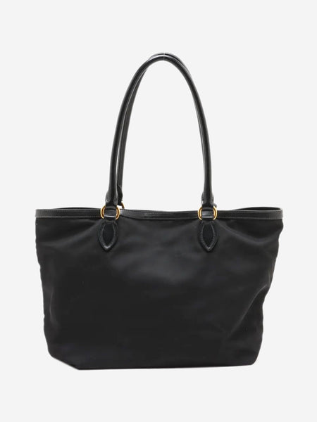 Black small nylon tote bag alternate image