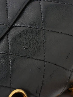 Black vintage 1989 medium lambskin Classic Double Flap bag Shoulder bags Chanel 