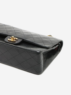 Black vintage 1989 medium lambskin Classic Double Flap bag Shoulder bags Chanel 