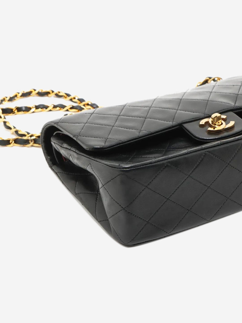 Black vintage 1989 medium lambskin Classic Double Flap bag Shoulder bags Chanel 