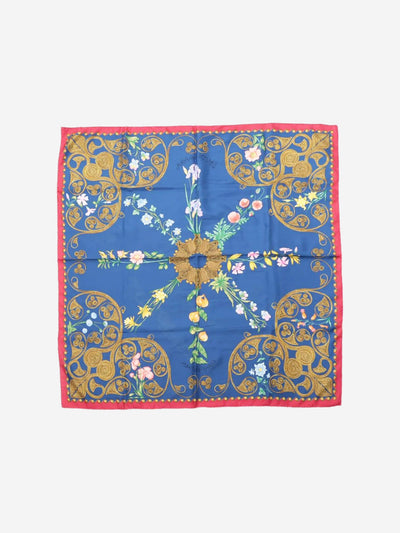 Blue silk floral scarf Scarves Hermes 