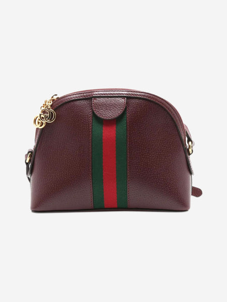 Burgundy Ophidia leather shoulder bag alternate image