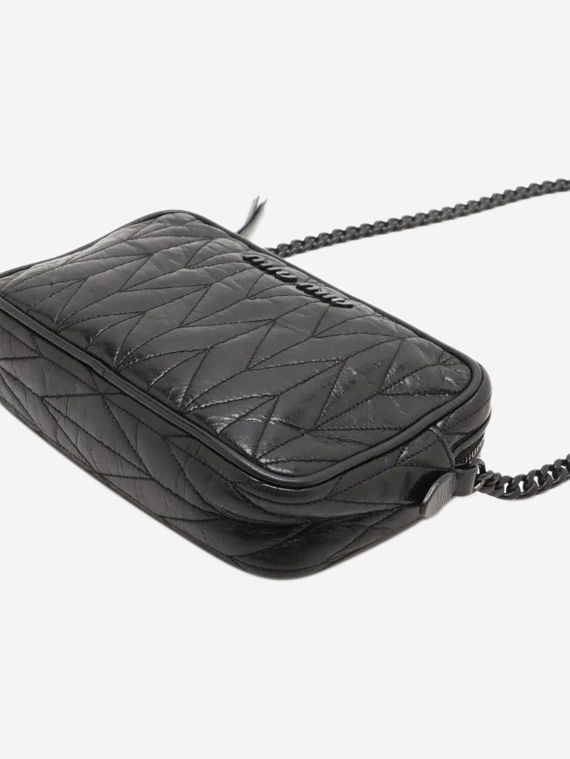 Black leather chain shoulder bag Shoulder bags Miu Miu 