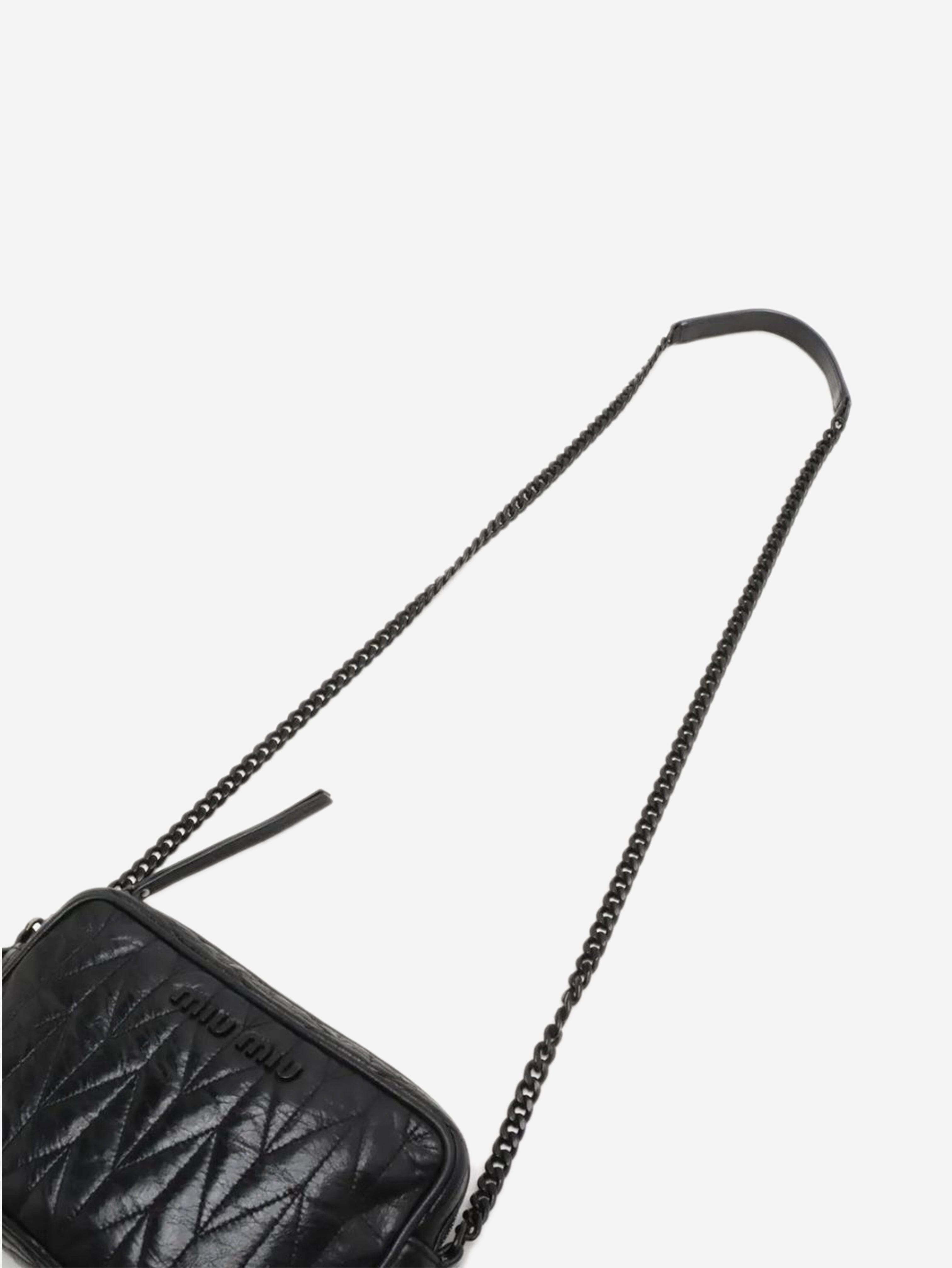 Black leather chain shoulder bag Shoulder bags Miu Miu 