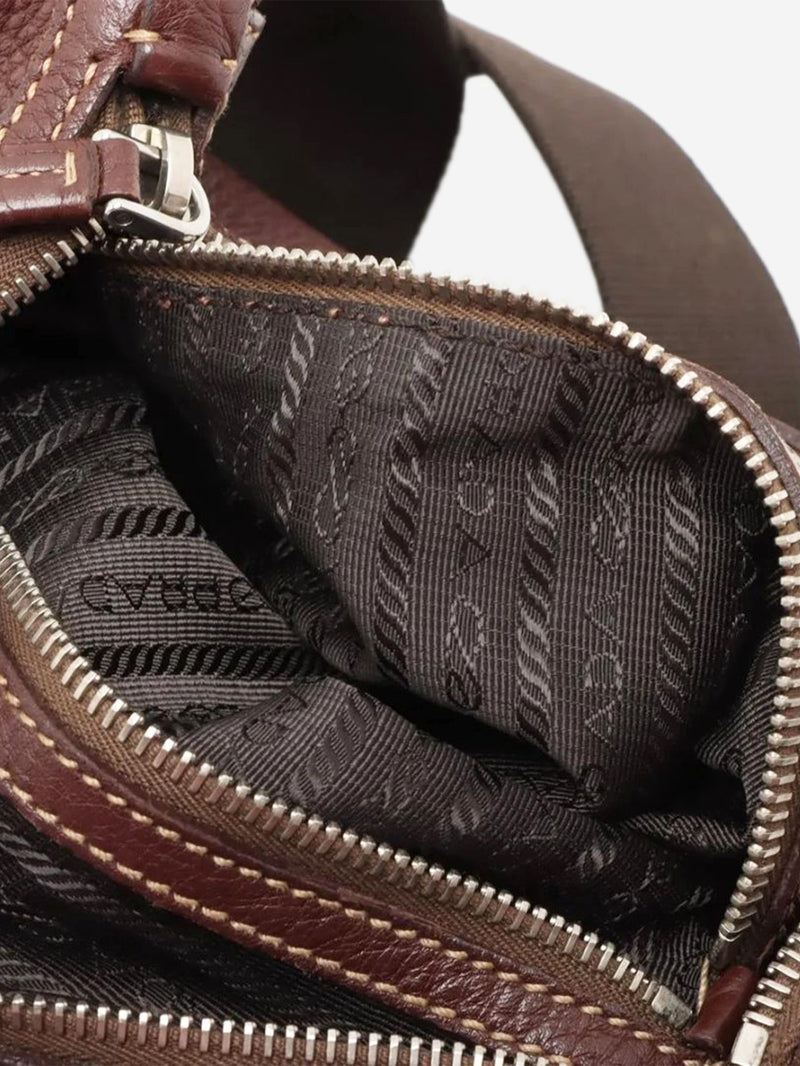 Brown Vitello Daino leather shoulder bag Shoulder bags Prada 