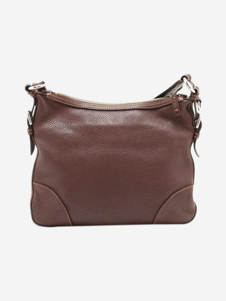 Brown Vitello Daino leather shoulder bag alternate image