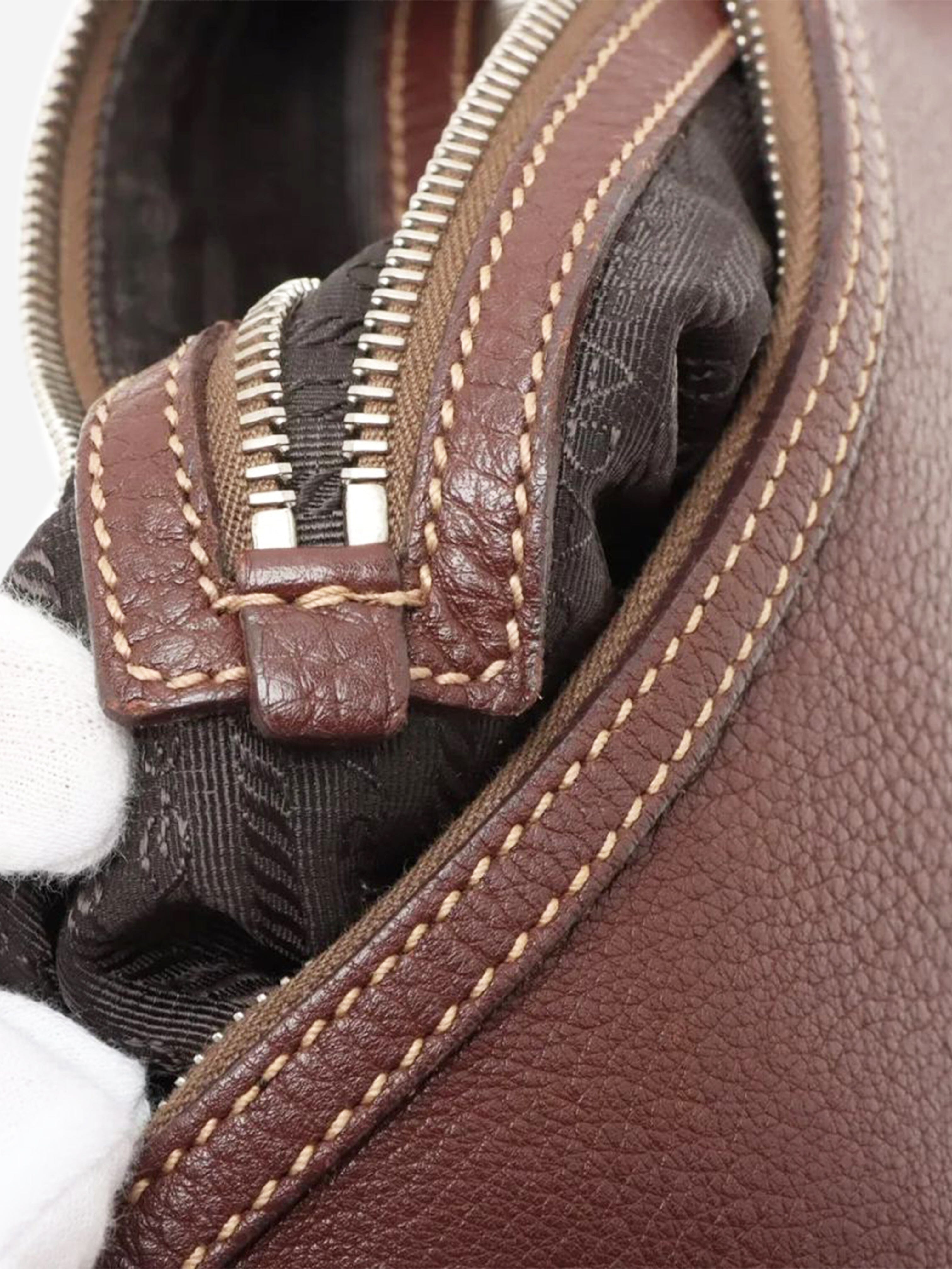 Brown Vitello Daino leather shoulder bag Shoulder bags Prada 