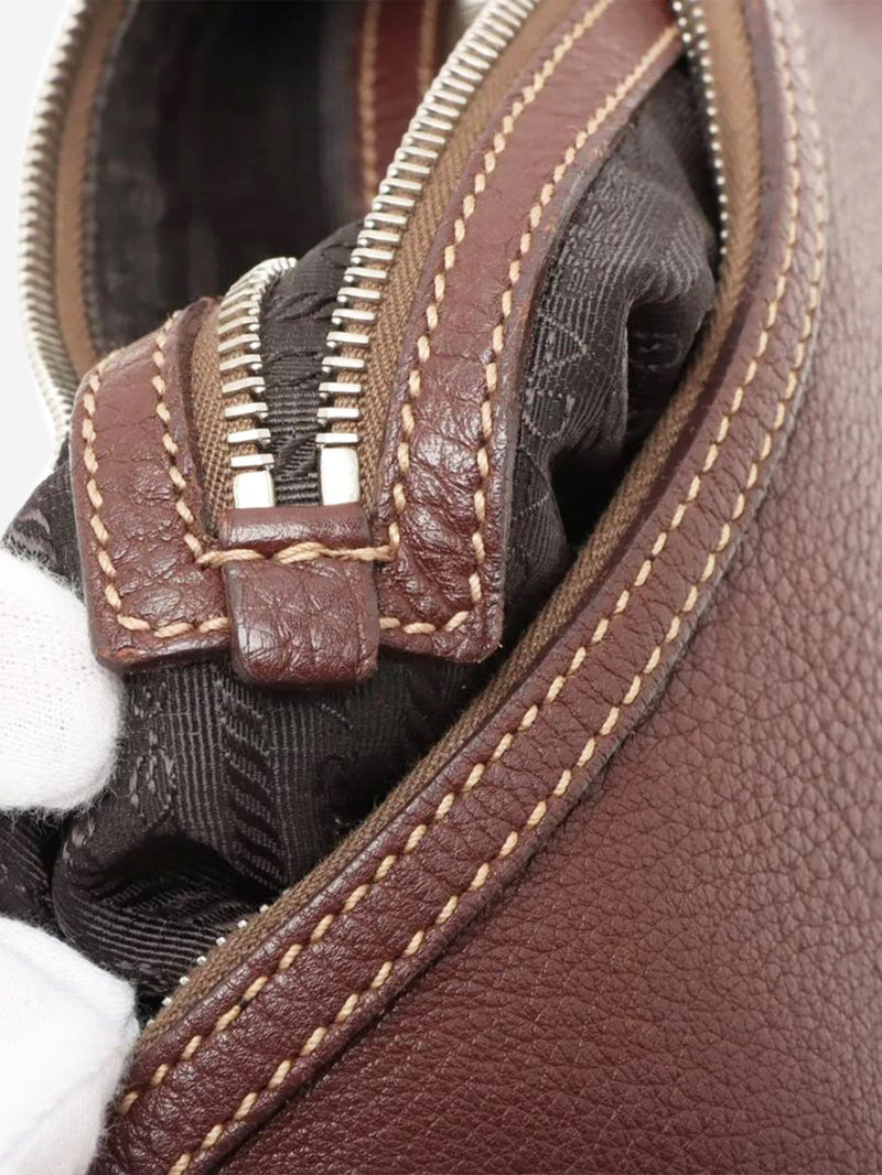 Brown Vitello Daino leather shoulder bag Shoulder bags Prada 