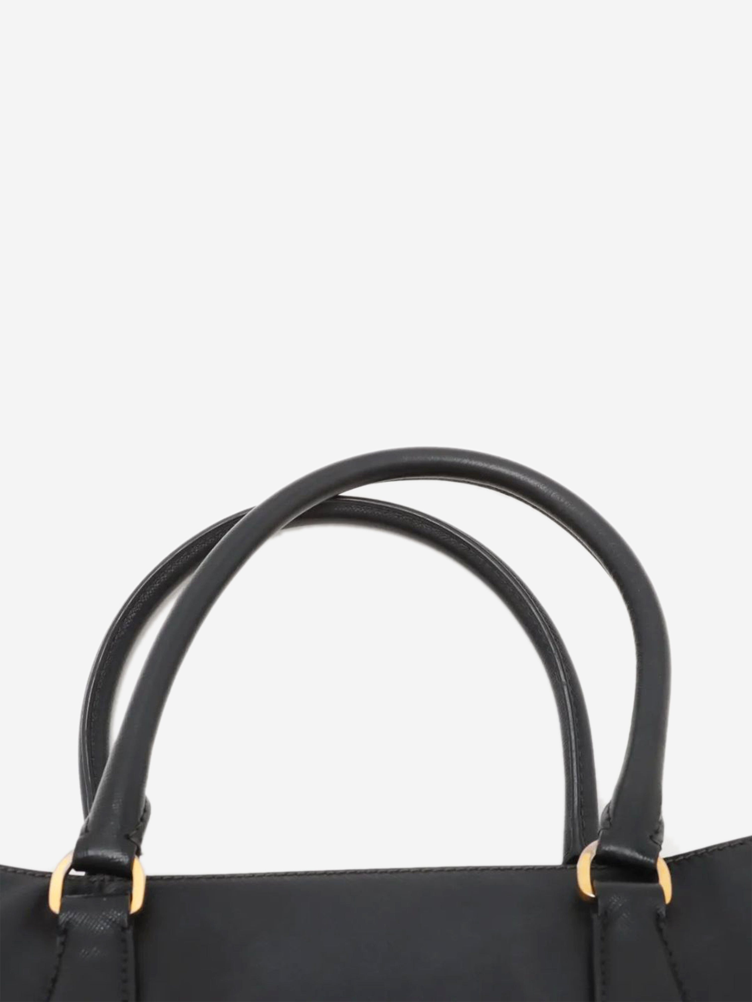 Black Saffiano leather Galleria 2way bag Shoulder bags Prada 