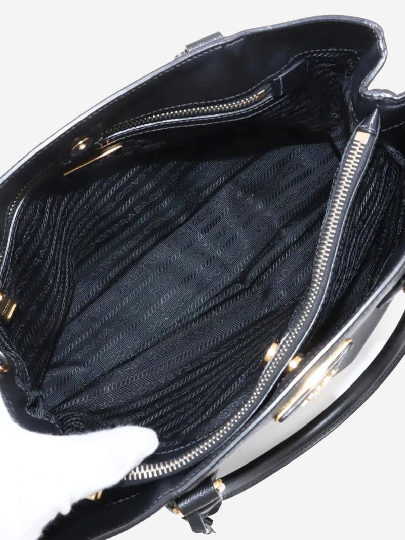 Black Saffiano leather Galleria 2way bag Shoulder bags Prada 