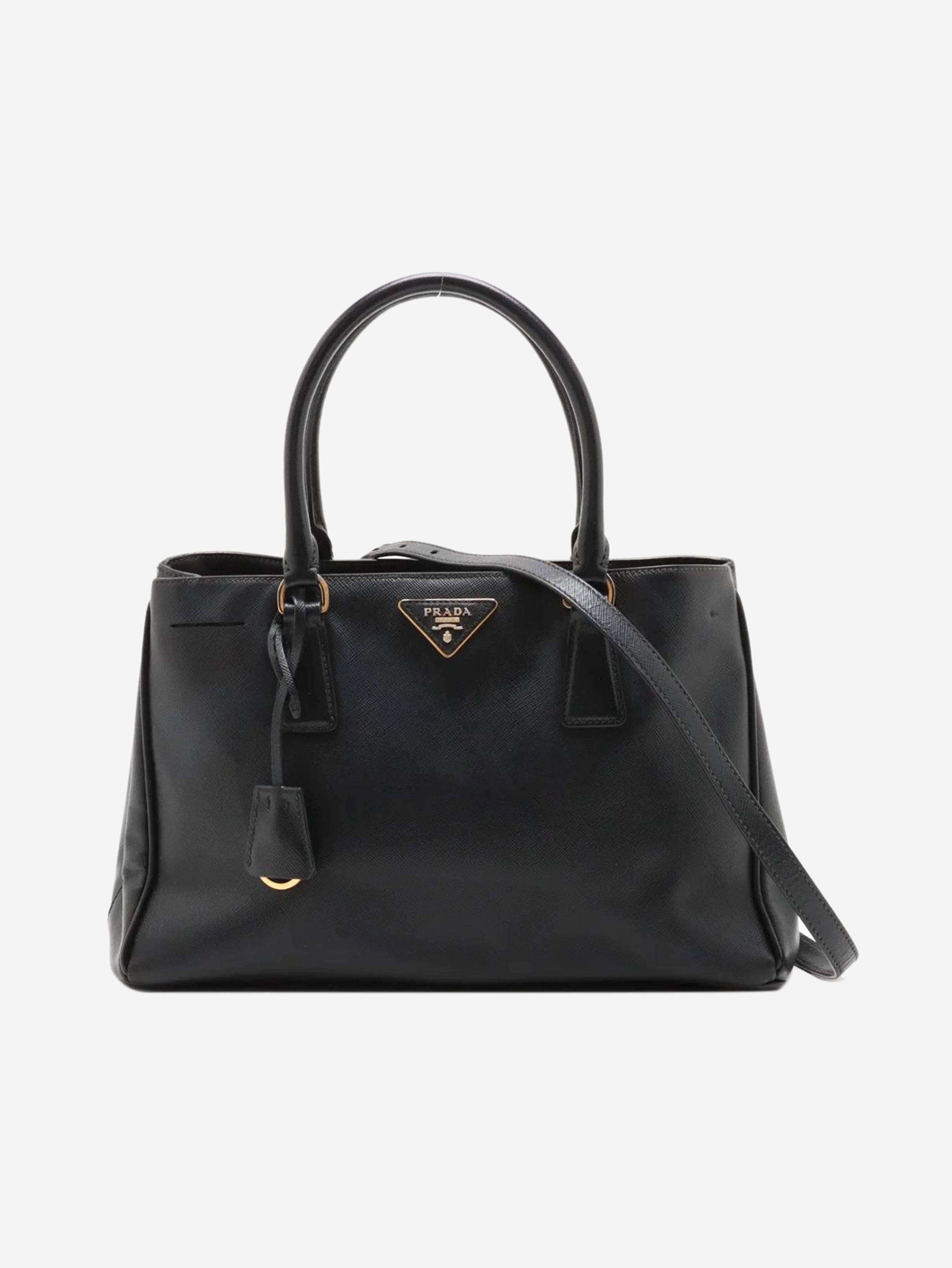 Black Saffiano leather Galleria 2way bag Shoulder bags Prada 