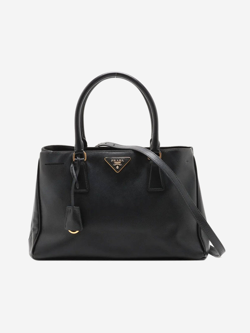 Black Saffiano leather Galleria 2way bag Shoulder bags Prada 