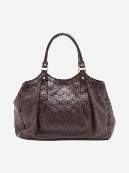 Dark brown Guccissima leather tote bag product image