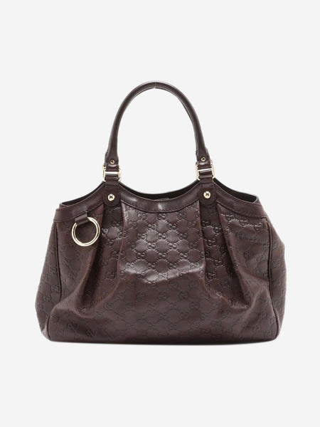 Dark brown Guccissima leather tote bag alternate image