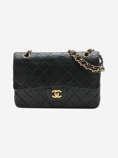 Black vintage 1986 medium lambskin Classic Double Flap bag Shoulder bags Chanel 