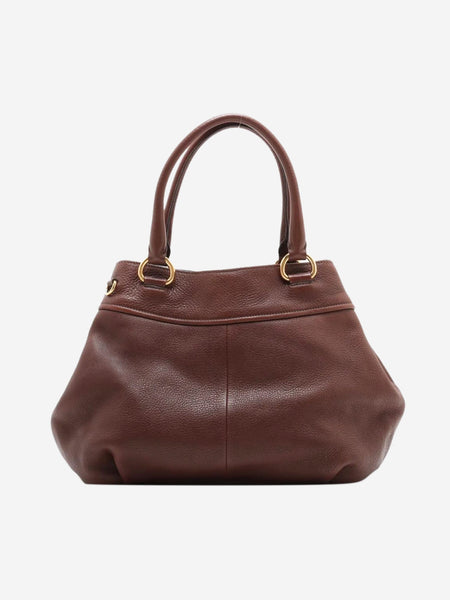 Brown Vitello Daino leather 2way bag alternate image