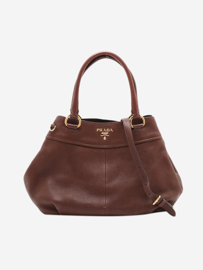 Brown Vitello Daino leather 2way bag Shoulder bags Prada 