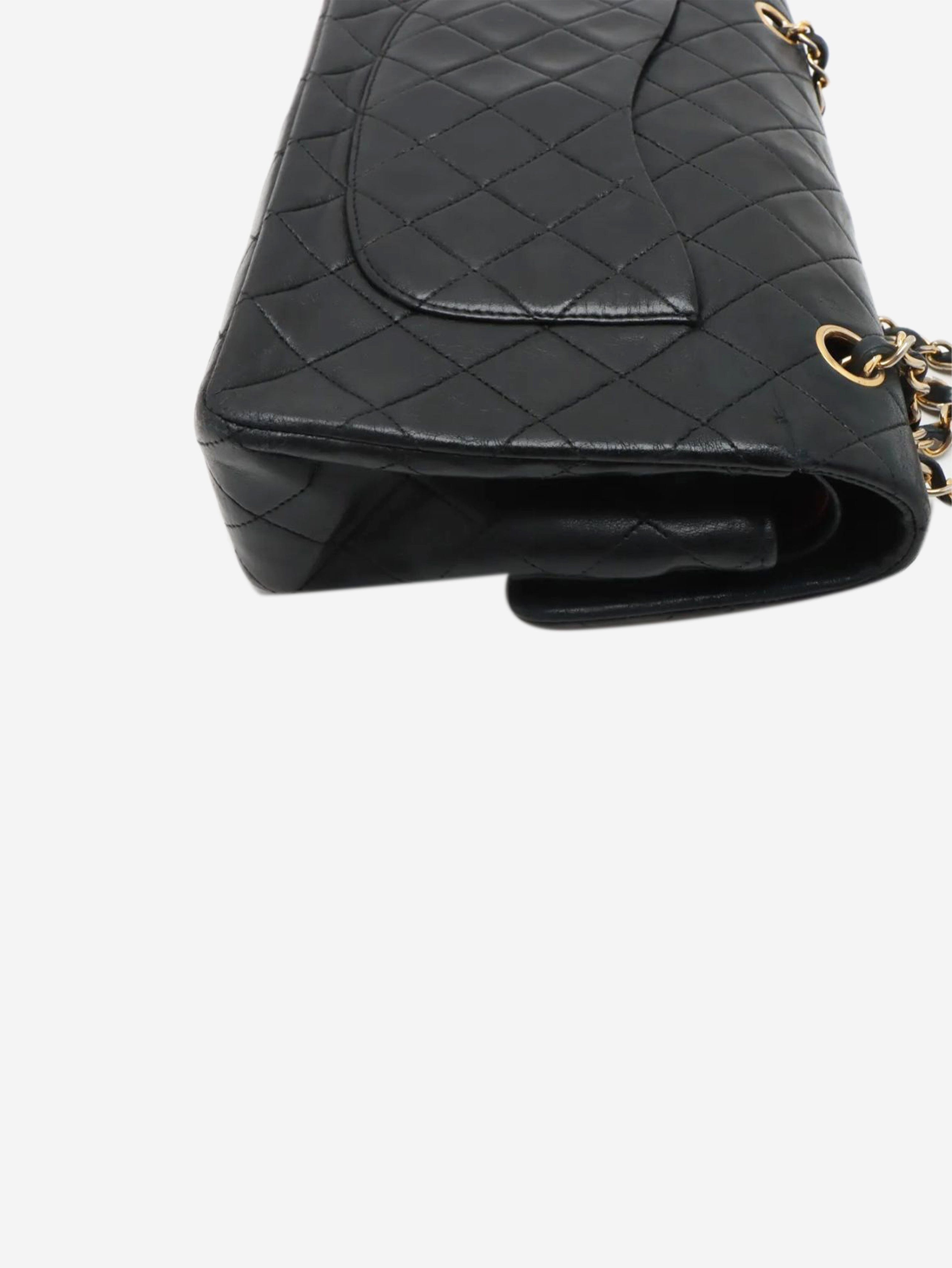 Black vintage 1989 medium lambskin Classic Double Flap bag Shoulder bags Chanel 