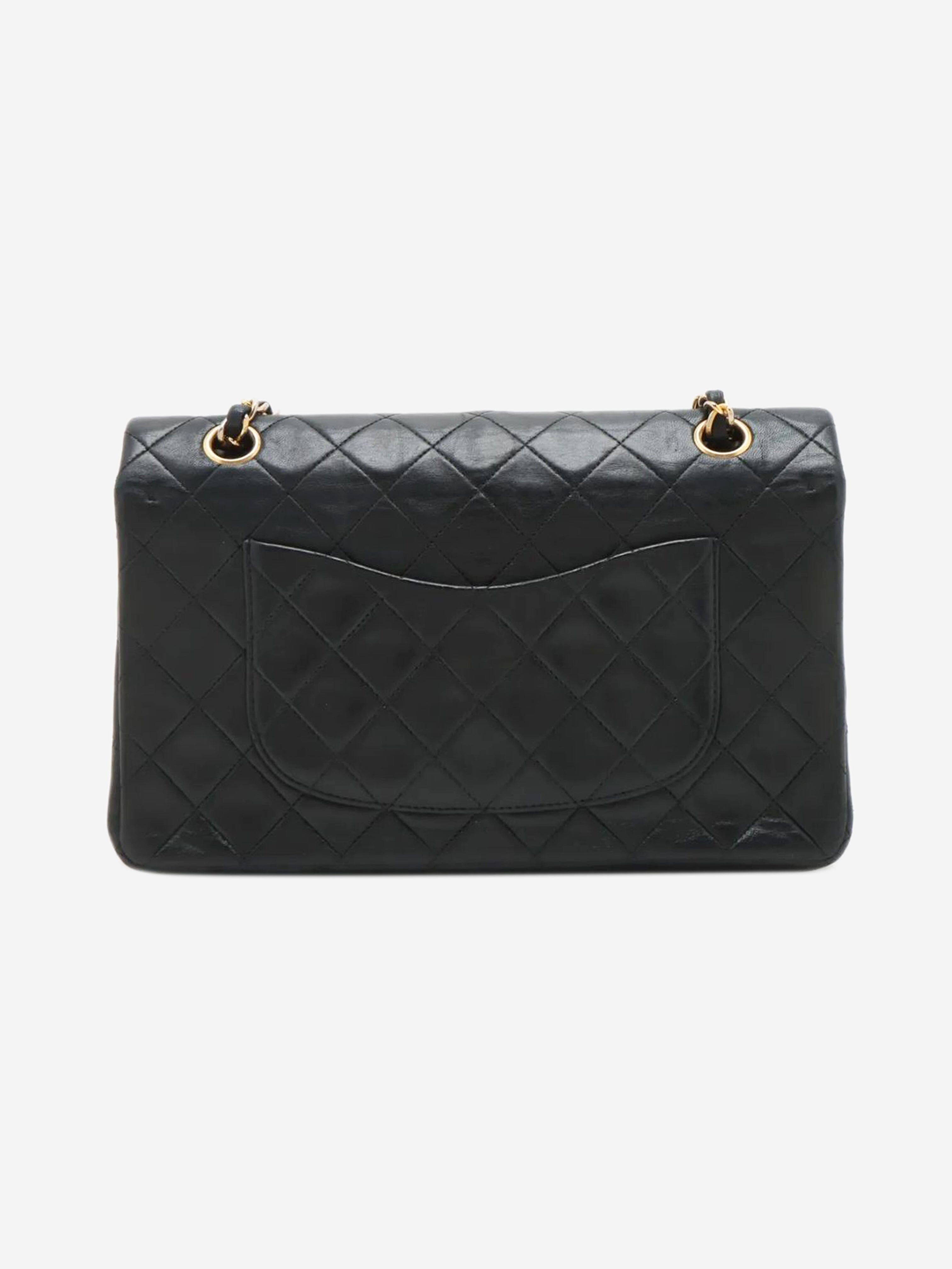 Black vintage 1989 medium lambskin Classic Double Flap bag Shoulder bags Chanel 