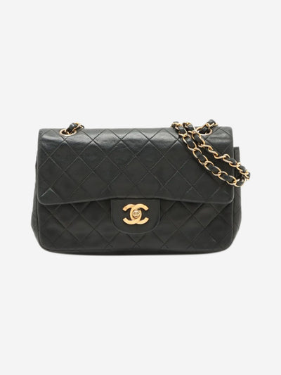 Black vintage 1991 small lambskin Classic Double Flap bag Shoulder bags Chanel 