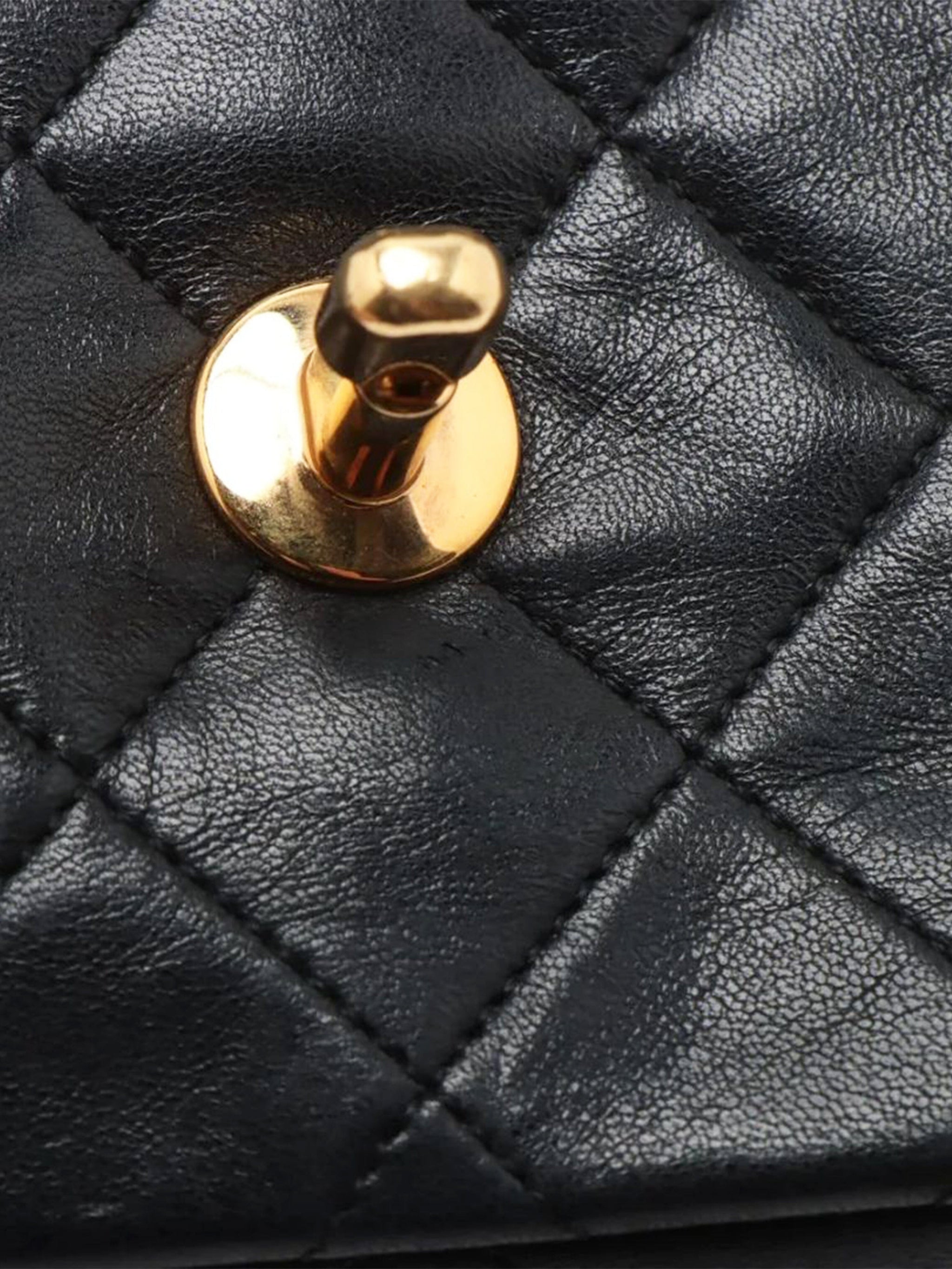 Black vintage 1989 small lambskin Classic Double Flap bag | Sign