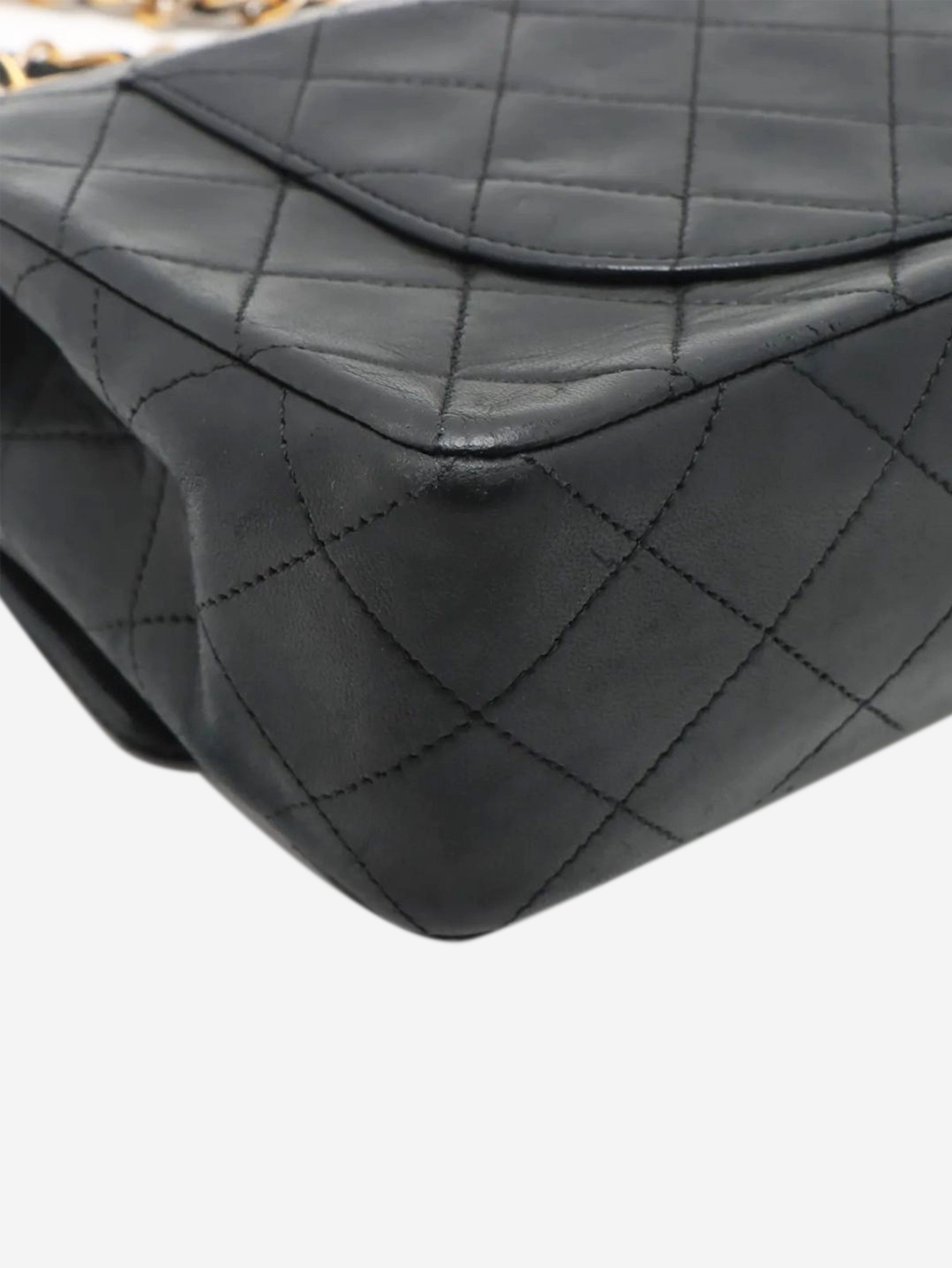 Black vintage 1989 small lambskin Classic Double Flap bag Shoulder bags Chanel 